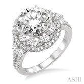 1 1/6 Ctw Diamond Semi-Mount Engagement Ring in 14K White Gold